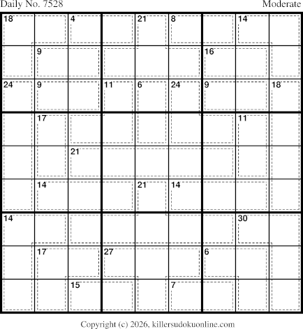 Killer Sudoku for 7/30/2026