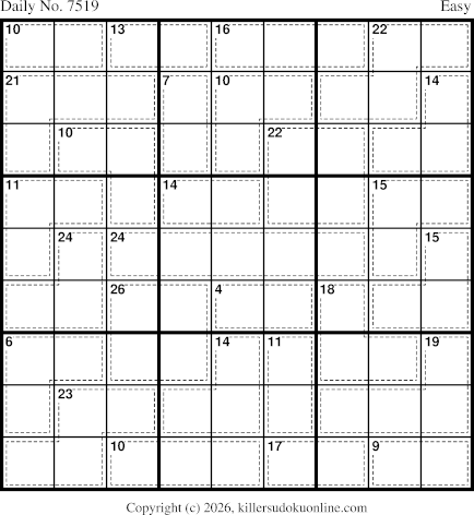 Killer Sudoku for 7/21/2026
