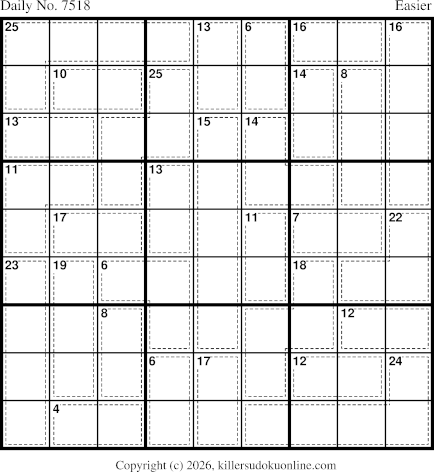 Killer Sudoku for 7/20/2026