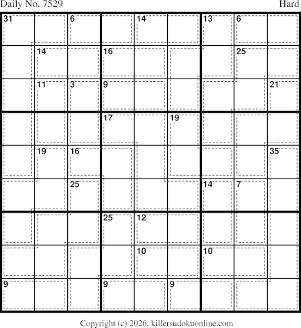 Killer Sudoku for 7/31/2026