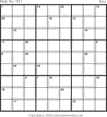 Killer Sudoku for 7/13/2026