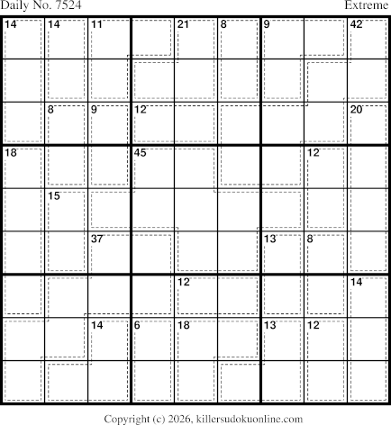 Killer Sudoku for 7/26/2026