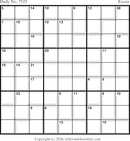 Killer Sudoku for 7/27/2026