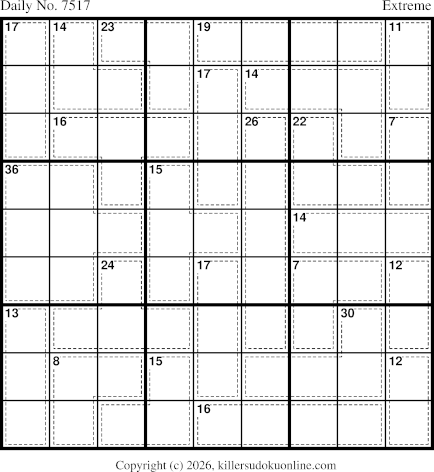 Killer Sudoku for 7/19/2026
