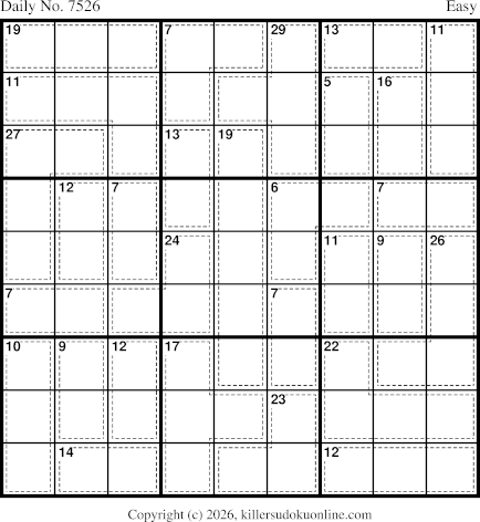 Killer Sudoku for 7/28/2026