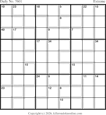 Killer Sudoku for 10/11/2026
