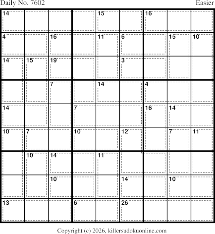 Killer Sudoku for 10/12/2026