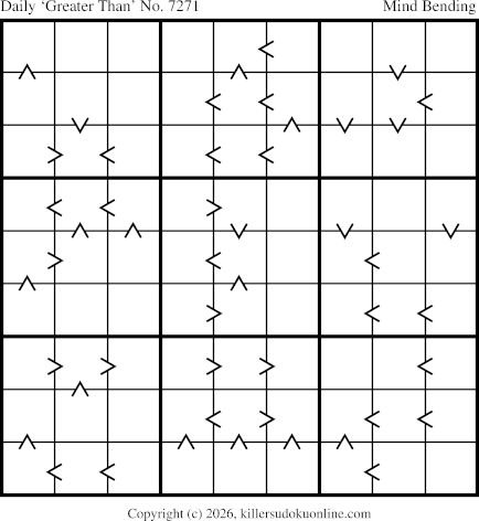 Greater Than Sudoku for  3/12/2026