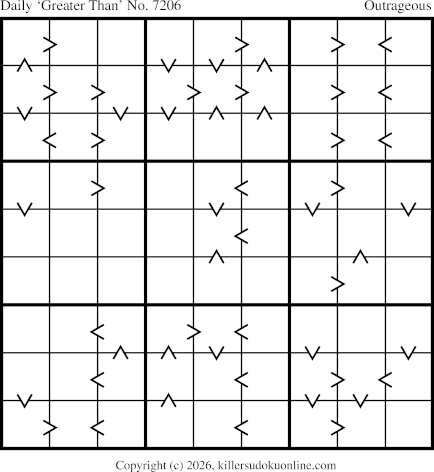 Greater Than Sudoku for  1/6/2026