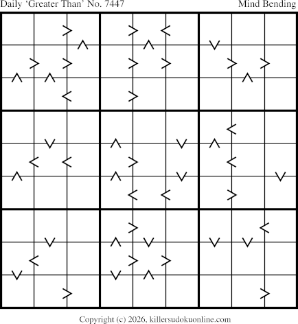 Greater Than Sudoku for  9/4/2026