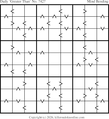 Greater Than Sudoku for  8/15/2026