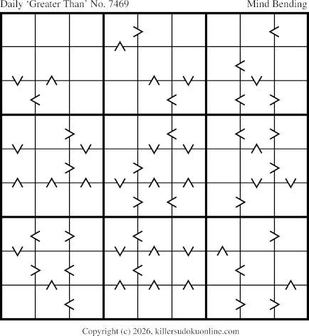 Greater Than Sudoku for  9/26/2026