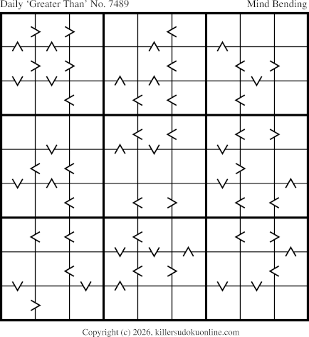 Greater Than Sudoku for  10/16/2026