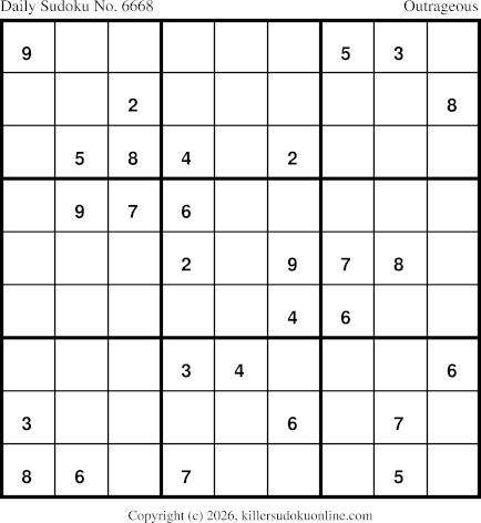 Killer Sudoku for 6/6/2026