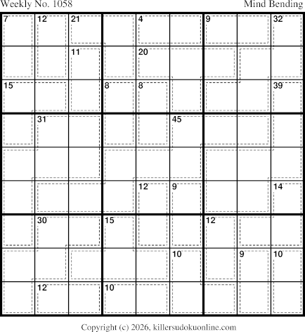 Killer Sudoku for the week starting 4/20/2026