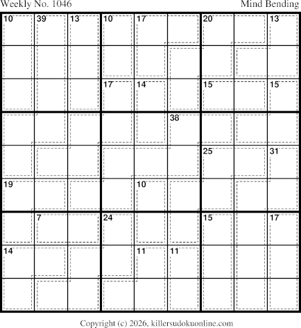 Killer Sudoku for the week starting 1/26/2026