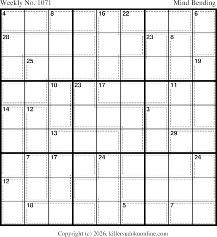 Killer Sudoku for 7/20/2026