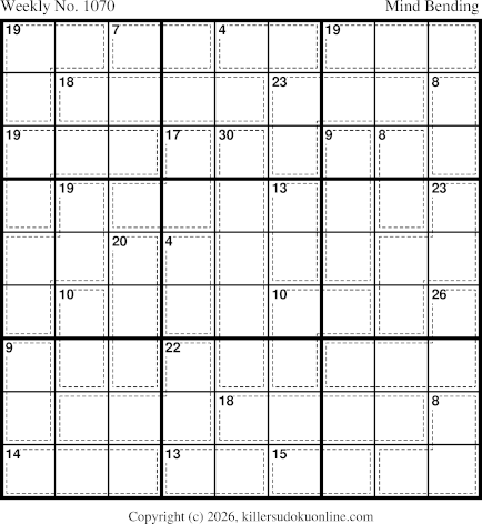 Killer Sudoku for 7/13/2026