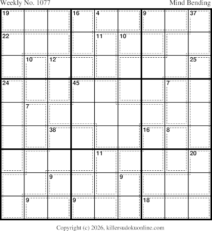 Killer Sudoku for 8/31/2026